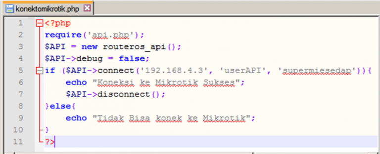 Source code Menghubungkan PHP dengan Mikrotik – Lensakom