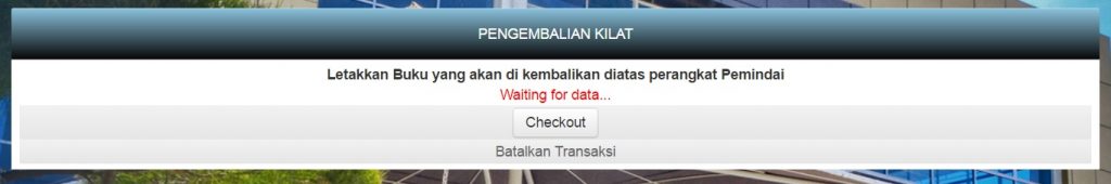 Aplikasi LMS - Halaman Pengembalian buku kilat RFID